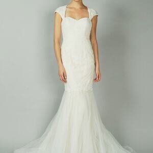 ANNE BARGE Bridal Wedding Dress Blue Willow Bride Cameo Ivory Lace Fitted